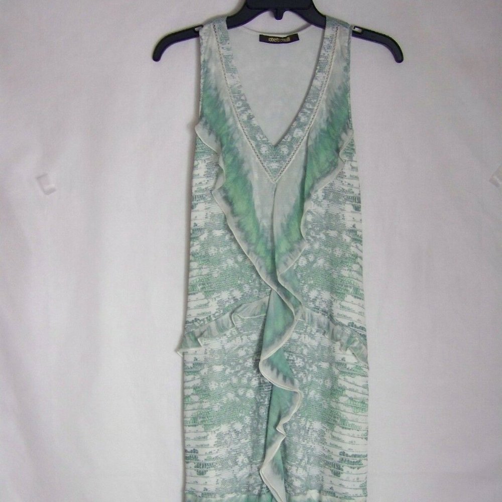 light green ruffled sleeveless dress